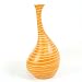 Handmade Orange Ceramic Table Art Flower Vase With Striking Line Accents