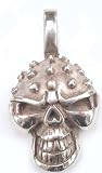 MOTORCYCLE SKULL Biker Silver Tone Pewter PENDANT Necklace