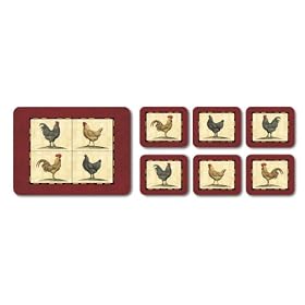 Jason D4255 Les Poulets Placemats, Set of 6
