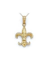 14kt Yellow Gold Fleur De Lis Pendant - Chain Included