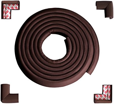 Premium Edge Corner Guards by GaGaBang, Soft Guards for Babies and Toddlers,15.0 ft Covering With 4 PRE-TAPED Cushion Bumpers - Best Home Childproofing Protector, Coffee