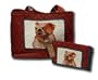 Claws Collection Needlepoint BullDog Quilted Tote Bag Purse and Wallet Set QT-W-322