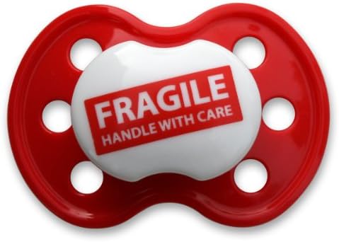 BooginHead Pacifier, Fragile Handle with Care Red (Discontinued by Manufacturer)