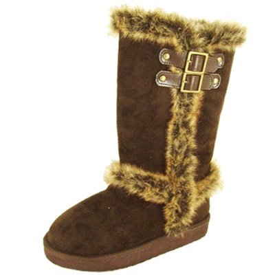 Qupid Oakley Brown Furry Mukluk Boots