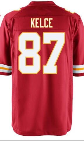 Jerseys Men 87 Travis Kelce Jersey Rugby Jersey American Football Jerseys Red Size L(44)