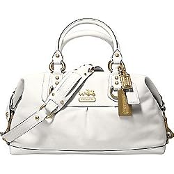 Coach Leather Sabrina Satchel Duffle Bag Parchment