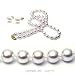 AAA Quality 16 Inch Round 6.5-7mm White Akoya SaltWater Cultured Pearl Necklace Earrings Set