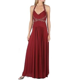 BCBGMAXAZRIA Long Jersey Beaded Gown, X-Small