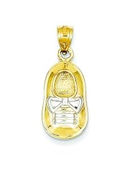 14K Two Tone Gold Baby Boys Shoe Charm Family Jewelry