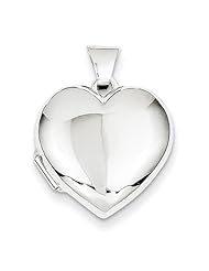 14k White Gold Domed Heart Locket. Metal Wt- 1.44g