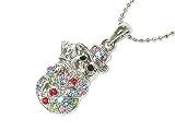 White Gold Plated Crystal Snowman Necklace Jewelry