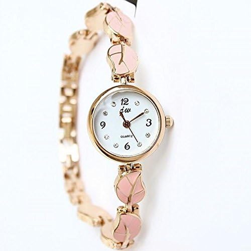 SunShine Day Relogio Feminino Fashion Charm Style Pink Leaf 8 Bracelet Rhinestone Watches Women Dress Watches