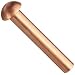 Copper Solid Rivet Round Head 1/8" Shaft Diameter x 3/4" Length (Pack of 100)
