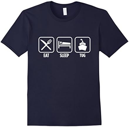 Men's Eat Sleep Tug Tugboat Tugboating Funny T-Shirt 2XL Navy