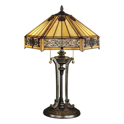 Quoizel Indus Tiffany 2 Lt Table Lamp