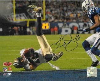 Lance Moore Autographed/Hand Signed New Orleans Saints 8x10 Photo (Super Bowl XLIV)- Moore Hologram
