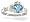 14K White Gold Genuine Heart Blue Topaz and Diamond Celtic Claddagh Ring - Size 4