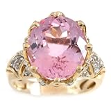 Gold-Exotic: 14K Kunzite and Diamond Ring