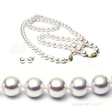 AAA Quality 3-Piece Round 6.5-7mm White Akoya SaltWater Cultured Pearl Necklace & Bracelet & Earrings