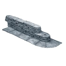 Emsco Group 2032 Bedrocks Poly Landscape Edging Stacked Natural Slate 6 Sections 60-Feet... by 