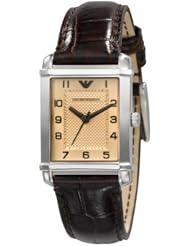 Armani Leather Collection Champagne Dial Womens Watch #AR0491