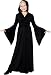 Child Long Black Gothic Hooded Robe Costume with Bell Sleeves