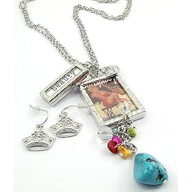 Beauty and Unique Lady's X-Large and Chunky 2 Sided Photo Shadow Box (with Retro Lady) LONG Charm...