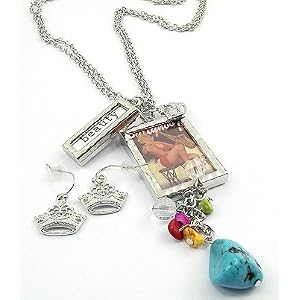 Beauty and Unique Lady's X-Large and Chunky 2 Sided Photo Shadow Box (with Retro Lady) LONG Charm...