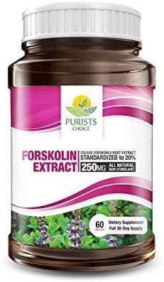 100% Pure Forskolin Extract 250 mg, Weight Loss Supplement, 60 Capsules