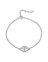 Victoria Kay 1/5ct White Diamond Entwined Double Heart Bracelet in 14k White or Yellow Gold (J-K, I2-I3)