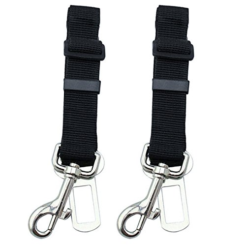 Etekcity 2 Pack Pet Dog Cat Car Vehicle Seat Belt Safety Harness ,Nylon Fabric, 16-27inch Adjustable, Black