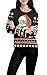 DREAGAL Women Long Sleeves Santa Claus Printed Christmas T Shirt Tops