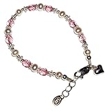 Sterling Silver Children's Jewelry Bracelet for Girls with Pearls & Pink Crystal with Heart Charm in Gift Box, 1-5 years