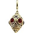 14K Yellow Gold Cabochon Mozambique Garnet Charm/Pendant