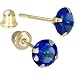 Solid 14KT Yellow Gold .47 Carat Cubic Zirconia SEPTEMBER Birthstone Earrings