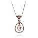 14k Rose Gold Peach Morganite and Diamond Teardrop Pendant, 17