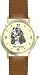 English Springer Spaniel (SC) Dog - WATCHBUDDY&reg; DESIGNER DELUXE TWO-TONE THEME WATCH - Arabic Numbers-SAND & SOIL STYLE - Pale Yellow Dial with Brown Leather Strap-Size-Large ( Men's Size or Jumbo Women's Size )