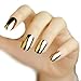 LOCOMO 12pc Metallic Color Electroplated Acrylic False Fake Full Nail Tip Art Gold NAC010GOL