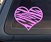 Zebra Print Heart LIGHT PINK Car Decal / Sticker