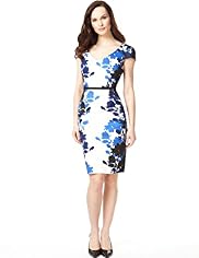 Drop a Dress Size Cotton Rich Mirror Print Dress with Secret Support™