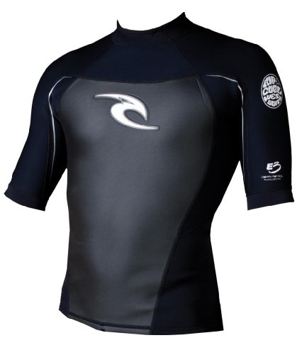Rip Curl Dawn Patrol Short Sleeve Jacket (Black, XX-Large)