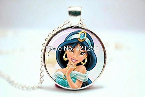 Pretty Lee 2015 Fashion Princess Jasmine Necklace Glass Photo Cabochon Necklace Christmas gift