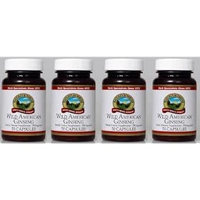 GINSENG, WILD AMERICAN (50), Herbal Dietary Supplement, 50 Capsules, 550 mg, "FAST SHIPPING" 4 PACK SAVING!