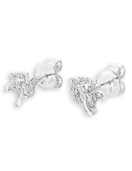 18K White Gold Round Diamond Accents Flower Stud Earrings (3/10 cttw, G-H Color, VS2-SI1 Clarity)