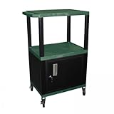 IMAGE OF 42.5 Inch Tuffy Cabinet Cart with Hunter Green Shelves by H Wilson (Hunter Green and Black) (42.5