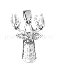 14K White Gold Deer Pendant