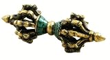 Tibetan Brass and Turquoise Dorje Vajra