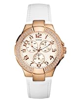 GUESS White Leather Strap Watch