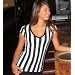 BRIGHTLINE LADIES DEEP V-NECK LONGER LENGTH REFEREE TEE - Black/White S