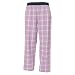Lavender and White tartan plaid check flannel cotton pants for lounging, sleep, sports. Unisex relaxed fit, available in 3 Youth sizes, exposed elastic waist